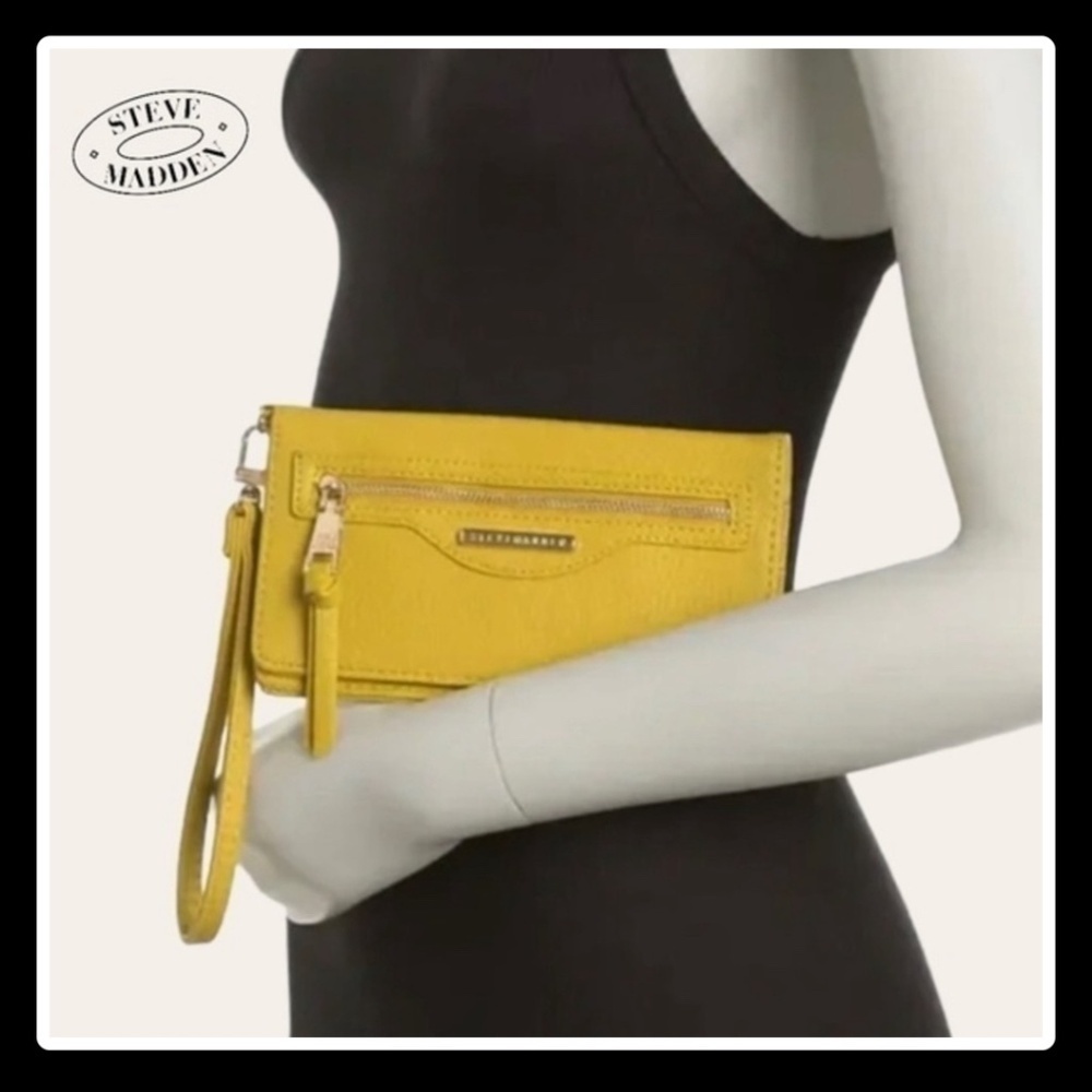 STEVE MADDEN B-Nelly Core Fold Over/Bifold Wristlet Wallet in Marigold NWT - Picture 2 of 13